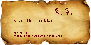 Král Henrietta névjegykártya