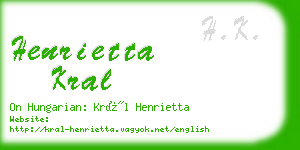 henrietta kral business card